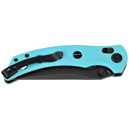 Nóż składany Kubey Hound Light Blue G10, Blackwashed 14C28N by Maksim Tkachuk (KU172D)