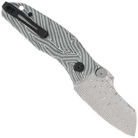 Nóż składany Kubey Knife Monsterdog White/Green G10, Damascus by Dmitry Osarenko (KU337E)