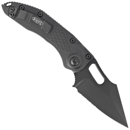 Microtech Stitch-A S/E Automatic Knife Black Aluminum, Black P/S M390 by Borka Blades and Tony Marfione (169-2T)