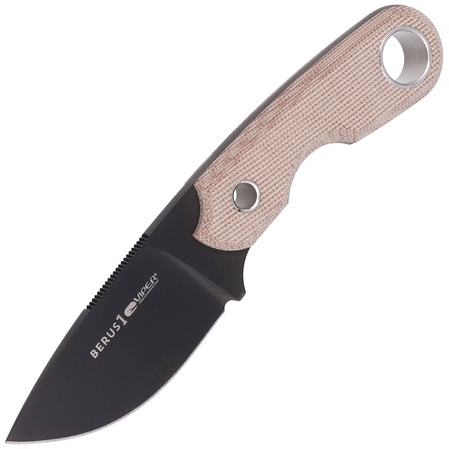 Viper Knife Berus1 Natural Canvas Micarta, PVD by Rumici (VT4012DCN)