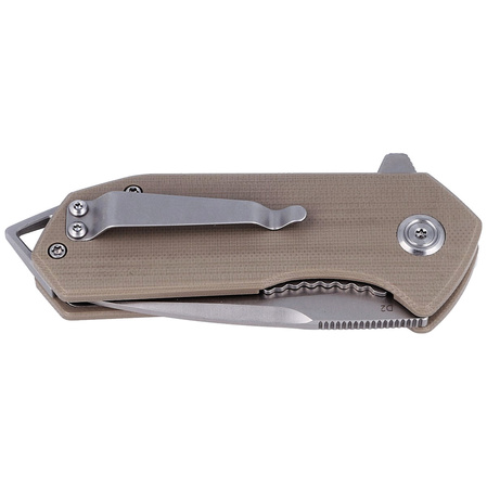 Nóż składany Kubey Knife Campe, Khaki G10, Bead Blasted D2 (KU203G)