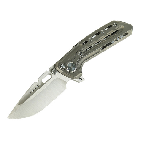 Reate TX228 LE No 017/100 Knife Dark Bead Blasted Titanium, Dark Bead Blasted Titanium Clip, Satin M390 (TX228 TDBB.TDBB.SAT)