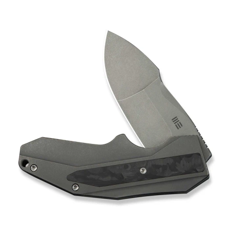 Nóż składany WeKnife Coral SLT Gray Titanium/Marble Carbon Fiber, Gray Stonewashed 20CV by Gustavo T. Cecchini (WE24044-2)