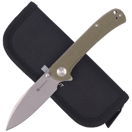 Sencut Knife Scepter Olive Micarta, Stonewashed 9Cr18MoV (SA03E)