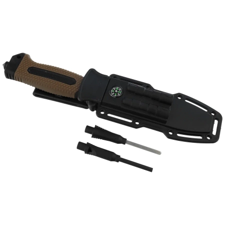 Nóż Martinez Albainox ABS/Rubber Coyote/Black, Black 3Cr13Mov (32664)