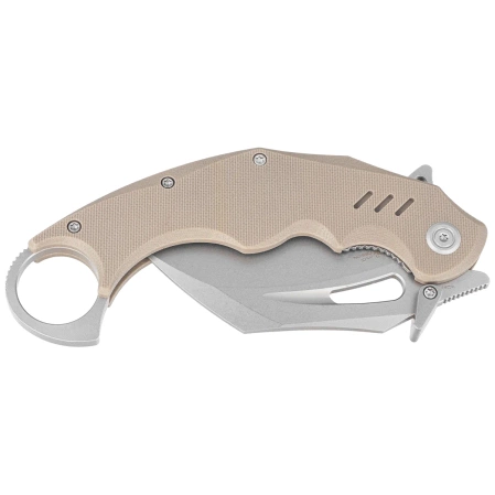 Kubey Wrath Knife Tan G10, Beadblasted 14C26N by MUZI Design (KU261C)