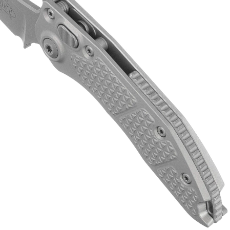 Nóż automatyczny Microtech Stitch-A S/E Natural Clear Aluminium, Apocalyptic M390 by Borka Blades and Tony Marfione (169-10APNC)