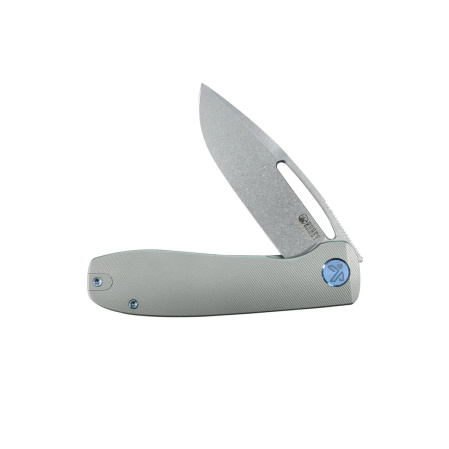 Nóż składany Kubey Supercell Grey Titanium, Stonewashed 14C28N by K.C. Spiron (KU353A)