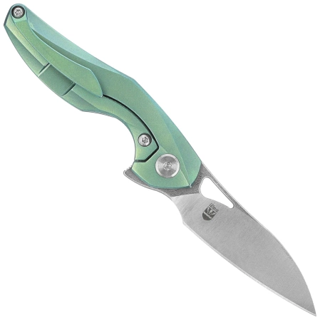 Nóż na szyję Bestech The Reticulan Green Titanium, Stonewashed / Satin CPM S35VN by Elijah Isham (BT1810C)