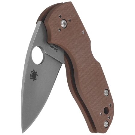 Spyderco Lil' Native Back Lock Sprint Run Knife Brown G-10, Stonewashed CPM 15V by Eric Glesser (C230MBGPBN15V)