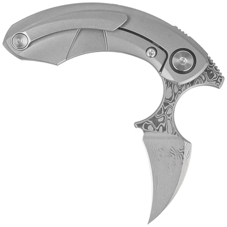 Bestech Strelit Grey Titanium Knife, Damascus by Ostap Hel (BT2103G)