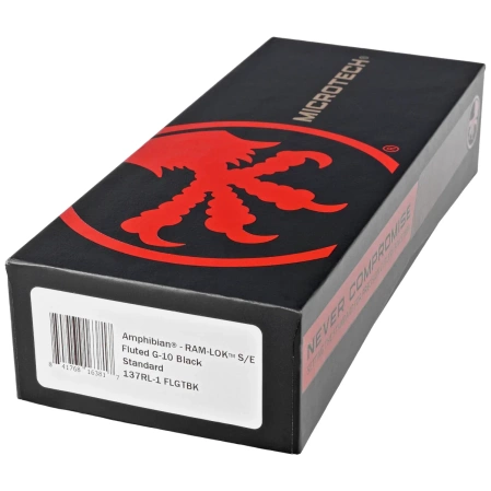 Microtech Amphibian Ram-Lok S/E Fluted Black G10, Black M390MK by Tony Marfione Knife (137RL-1FLGTBK)