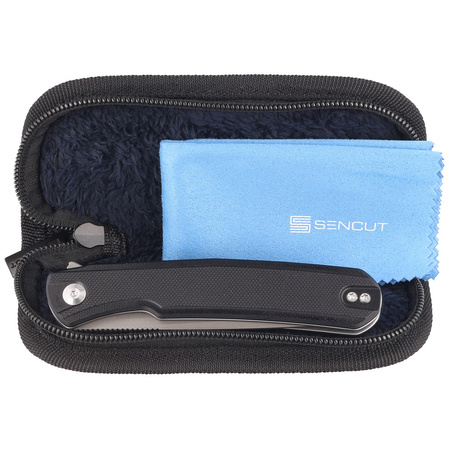 Sencut Knife Scitus Black G10, Gray Stonewashed D2 by Ostap Hel (S21042-1)