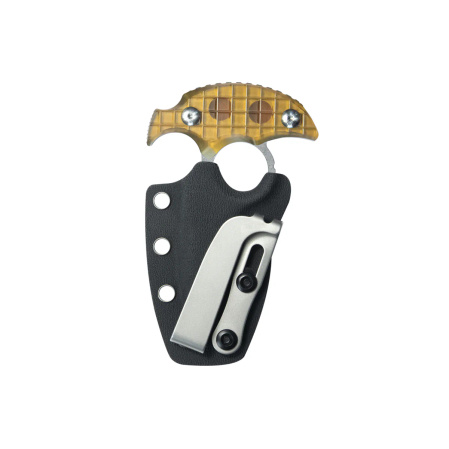 Kubey Cavy Pushdagger Yellow Ultem, Stonewashed 14C28N by MUZI Design (KU403F)