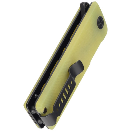 Nóż składany Kubey Knife Sailor Translucent Yellow G10, Blackwashed AUS-10 by Sekira Sochi (KU317B)