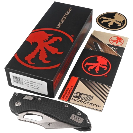 Nóż składany Microtech Stitch Ram-Lok S/E Black Fluted G10, Stonewashed M390MK by Borka Blades and Tony Marfione (169RL-10FLGTBK)