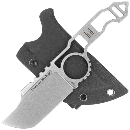 Midgards Messer Thunrar Backup Gray Steel, Satin 14C28N by Ralph Zlobinsky neck knife (MM017)