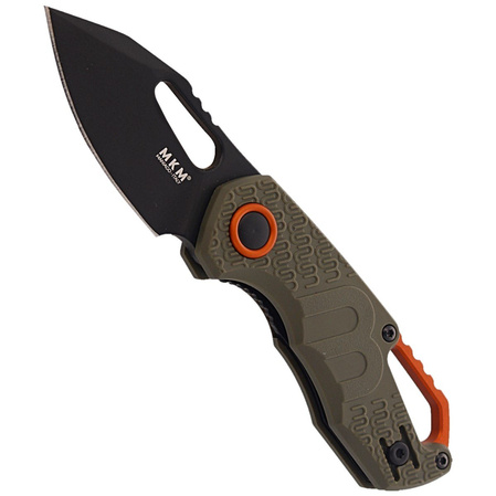 MKM Isonzo Clip Point Knife Green FRN, Black Idroglider N690 by Jesper Voxnæs (MKFX03-3PGO)