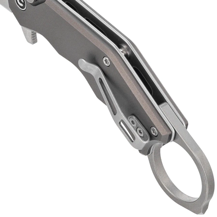 Civivi Amaroq Karambit Knife Gray Aluminum, Satin Nitro-V by Tony Sentmanat (C24018-1)