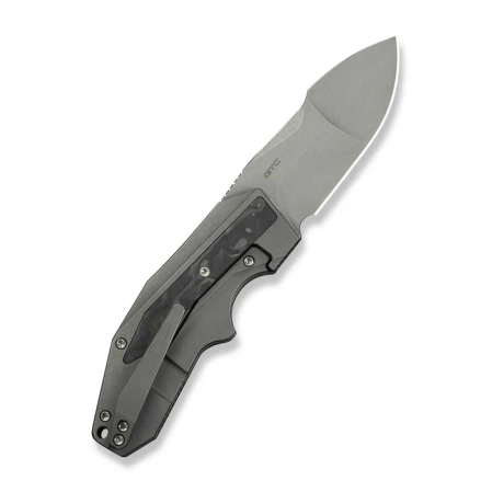 Nóż składany WeKnife Coral SLT Gray Titanium/Marble Carbon Fiber, Gray Stonewashed 20CV by Gustavo T. Cecchini (WE24044-2)