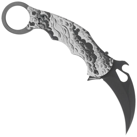 Nóż składany Fox The Storm Karambit Black Aluminium, Black N690Co (FX-599 ALB-2)