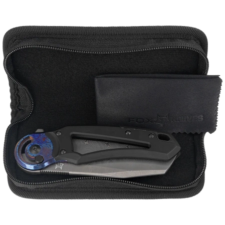 Fox Metamorphosis Black PVD Titanium, Timascus HW, Damasteel Super Dense Twist Knife (FX-556-A1)