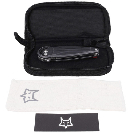 FOX Saturn Knife Black Aluminium, Stone washed N690Co by Denis Simonutti knife (FX-551 ALG)