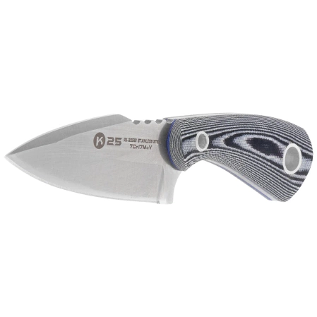 K25 Neck/Boot Knife Black/White G10, Satin 7Cr17Mov (32561)