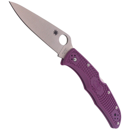 Spyderco Endura 4 FRN Purple Flat Ground PlainEdge Knife (C10FPPR)