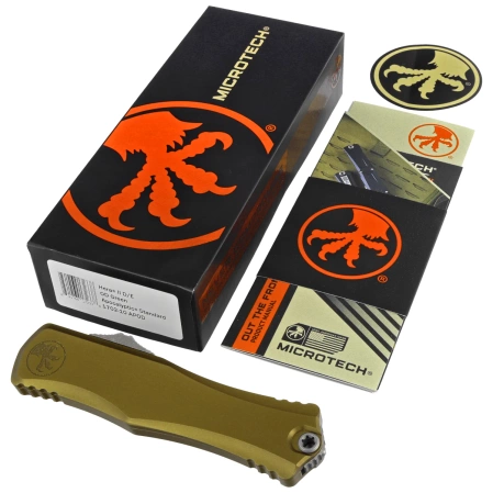 Microtech Hera II D/E OTF Knife OD Green Aluminum, Apocalyptic M390MK by Tony and Sean Marfione (1702-10APOD)