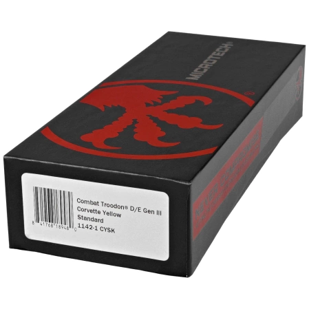 Nóż automatyczny OTF Microtech Combat Troodon Gen III D/E Black Aluminium, Cerakote Corvette Yellow M390MK by Tony Marfione (1142-1CYSK)