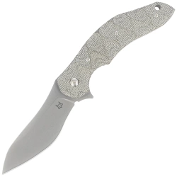 Nóż składany Fox Flipper OD Green Canvas Micarta, Acid Stonewashed N690Co by Jens Ansø (FX-302 MOD)