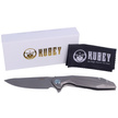 Kubey Nova Frame Lock Knife Gray 6AL4V Titanium, Beadblasted 14C28N (KB235F)