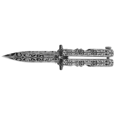 Martinez Albainox Rainblack Balisong Knife Printed Steel, Printed 3Cr13Mov (02281)