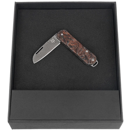 Scyzoryk Fox Vulpis 108 LE No 164/250 Dark Matter Fat Carbon, Super Clean Damascus by Balbach Damast (FX-VPDAM108 DMCO)