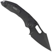 Microtech Stitch-A S/E Automatic Knife Black Aluminum, Blue Ti HW, Black M390 by Borka Blades and Tony Marfione (169-1BK-A1TI)