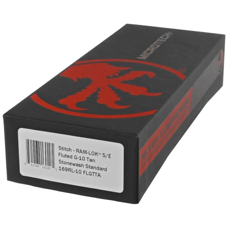 Microtech Stitch Ram-Lok S/E Knife Tan Fluted G10, Stonewashed M390MK by Borka Blades and Tony Marfione (169RL-10FLGTTA)