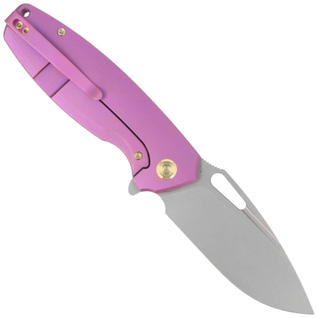 Kubey Tityus Knife Purple Titanium, Bead Blasted 14C28N (KB360C)