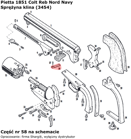 Sprężyna klina Pietta 1851 Colt Navy (3454)