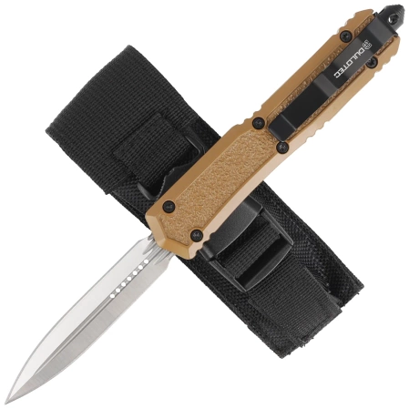 Dulotec OTF Automatic Knife Tactical Brown Aluminum, Satin 3Cr13MoV (K188A-BR)