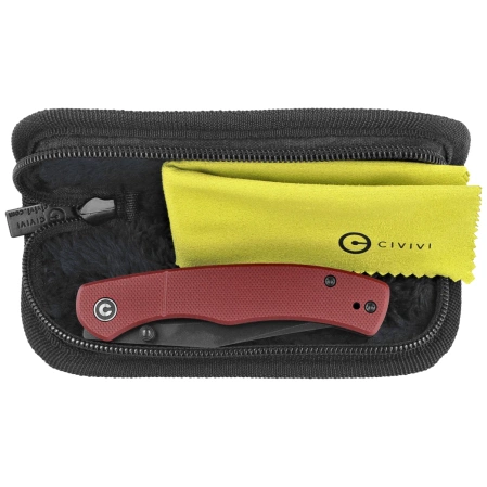 Civivi Clingman Knife Burgundy G10, Black Stonewashed Nitro-V by Taylor Martin Best Damn EDC (C23065-2)