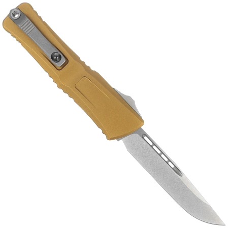 Microtech Combat Troodon Gen III S/E OTF Knife Tan Aluminum, Stonewashed M390MK by Tony Marfione (1143-10TA)