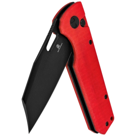Nóż składany Bestechman Guardian Red G10 w/ Carbon Fiber Pattern, Black PVD D2 (BMK11F)
