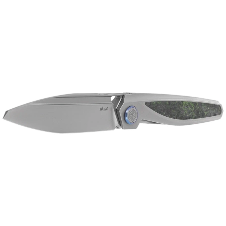 Nóż składany Rike Knife Baidi T Titanium/Green Carbon Fiber, Bead Blasted M390 (RK-Baidi-T-P/GCF)