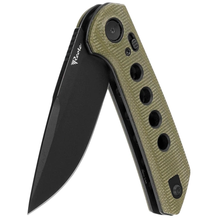 Reate PL-XF-4 Knife Green Micarta/Black G10 Inlay, Black PVD Nitro-V