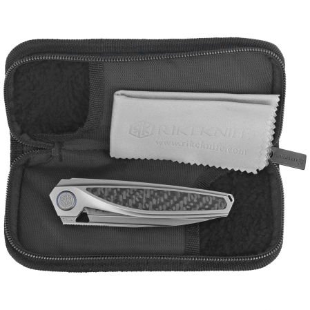 Nóż składany Rike Knife Baidi S Titanium/Carbon Fiber, Bead Blasted M390 (RK-Baidi-S-P/BCF)