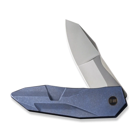 WE Knife Solid Blue Titanium, Polished Bead Blasted CPM 20CV by Gustavo T. Cecchini (WE22028-4)