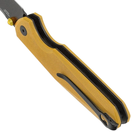 Nóż składany Bestechman Velix Yellow G10, Black PVD 14C28N by Ostap Hel (BMK07E)