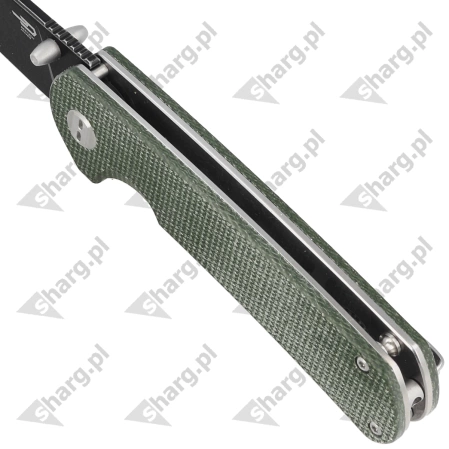 Nóż składany Bestech Sledgehammer Green Micarta, Black Stonewashed D2 (BG31B-2)