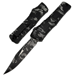 Microtech Combat Troodon Gen III Bowie OTF Knife Pixel Camo Aluminum, Pixel Camo M390MK by Tony Marfione (1146-1PXC)